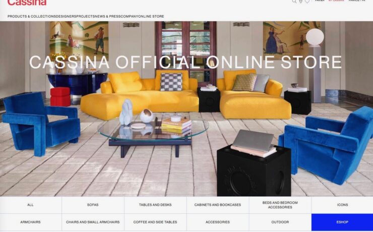 Dans cette première phase, Cassina lance son site e-commerce en Italie, en France, en Allemagne, en Autriche et au Benelux, avec pour objectif d'étendre le service au reste de l'Europe en 2023, puis au reste du monde.