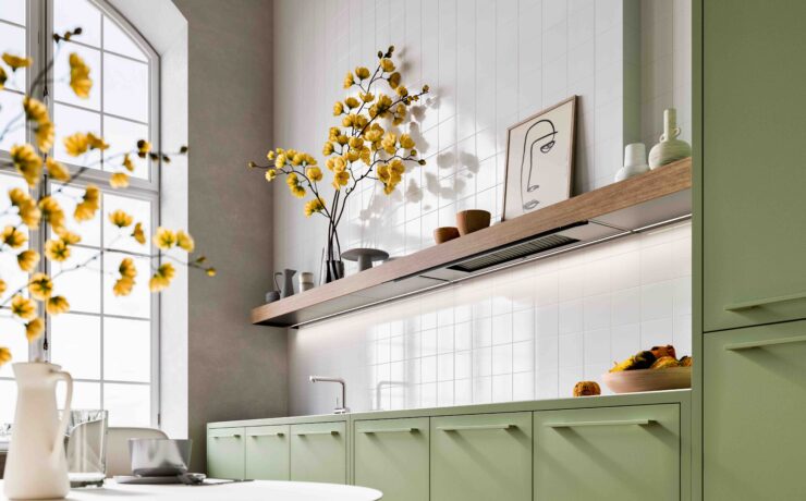 Modulaire et multifonctionnelle, “Shelf” a été imaginée pour offrir une grande liberté en matière d’aménagement. Le concept de cette nouvelle hotte de cuisine permet de combiner, en plus du système d’aspiration, différents modules complémentaires selon les besoins de rangement.