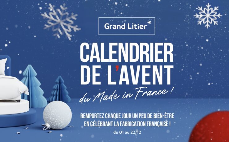 À la veille de Noël, l’enseigne Grand Litier a organisé sur ses réseaux sociaux un “Calendrier de l’Avent du Made in France”. L’opération, qui a remporté un franc succès (plus de 40 000 participants), aura également été l’occasion de promouvoir les marques et fournisseurs du réseau de spécialistes literie, qui compte quelque 120 magasins à ce jour.
