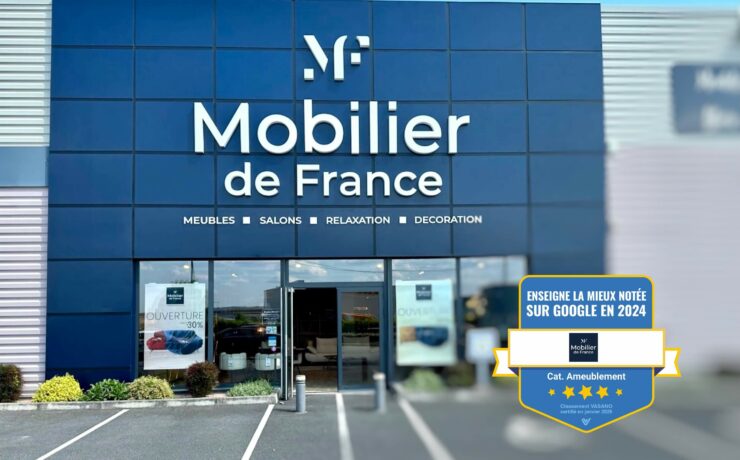 Dans le cadre de la troisième édition du prix Vasano de “L’enseigne la mieux notée sur Google en 2024”, le 15 janvier dernier, la bannière Mobilier de France a été reconnue championne de la satisfaction client sur Google. Avec une note de 4,83/5, le réseau occupe la première marche du podium pour la deuxième année consécutive, devant sept réseaux concurrents analysés.